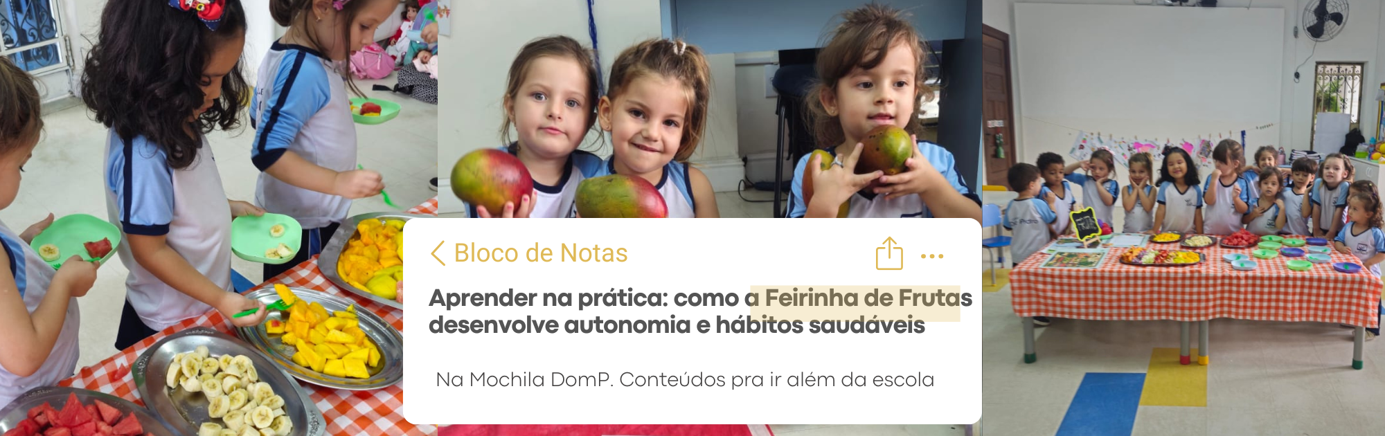 Aprender na prática: como a Feirinha de Frutas desenvolve autonomia e hábitos saudáveis